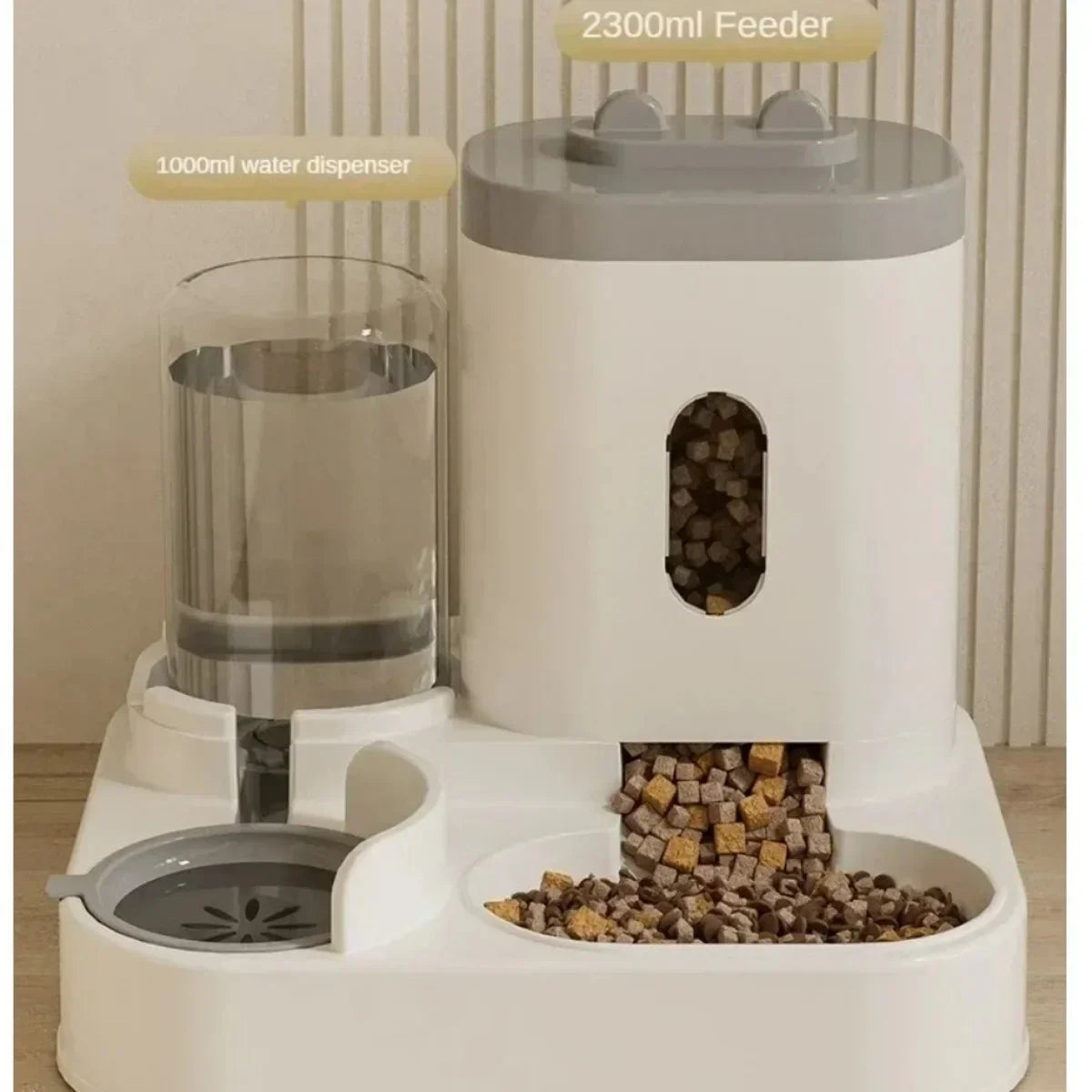 2-in-1 Automatic Pet Food & Water Dispenser – Gravity-Fed Bowl with Large Capacity for Cats & Dogs