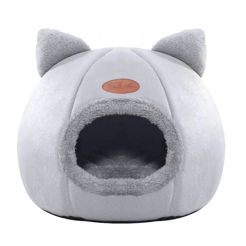 Cozy Cave Cat Bed – Removable Cushion, Breathable & Warm Pet House for Cats & Small Dogs