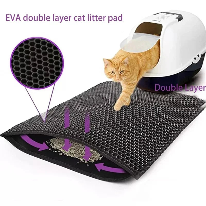 Double-Layer Waterproof Cat Litter Mat – Non-Slip, Washable & Easy to Clean