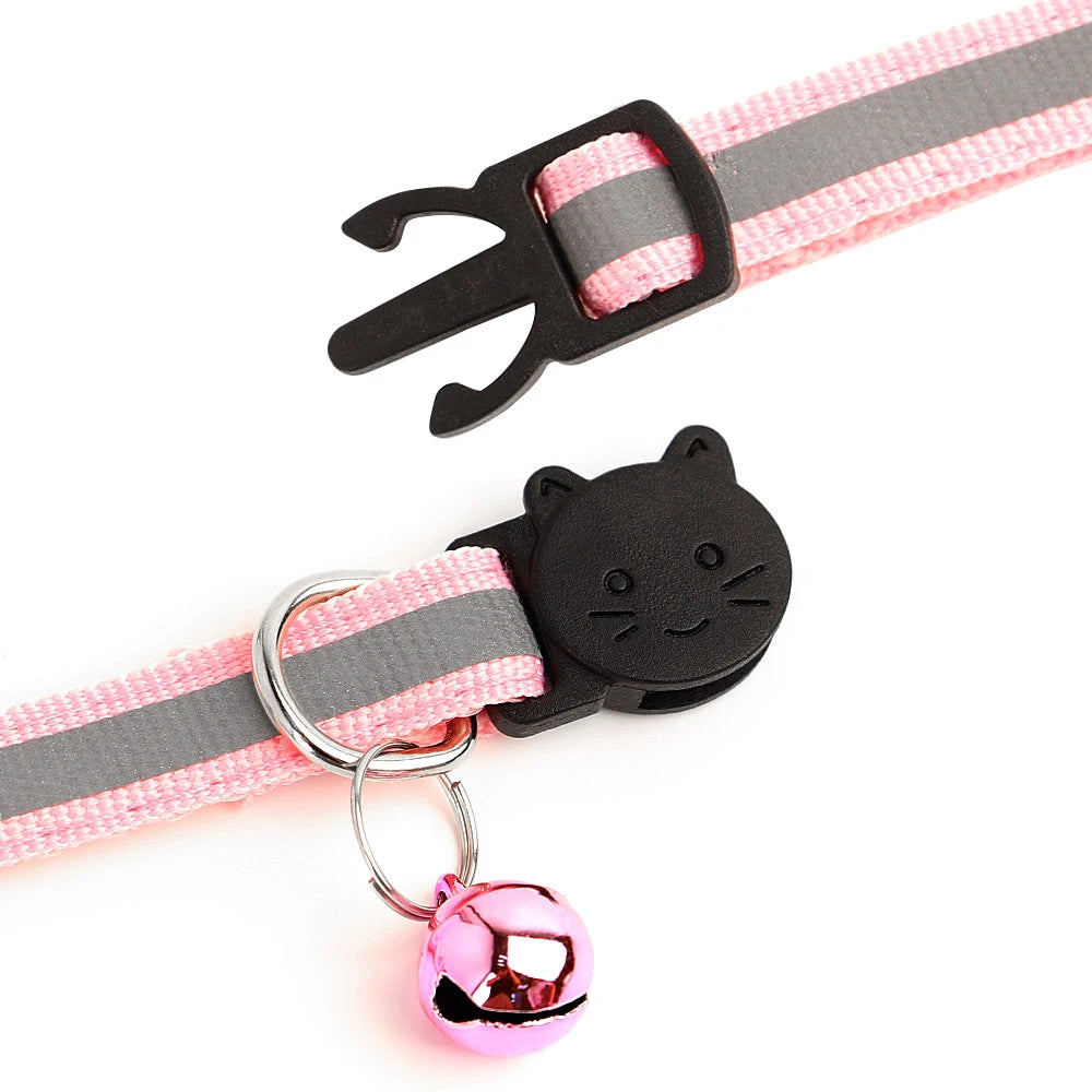 Personalized Reflective Cat & Dog Collar with Bell & Free Engraving