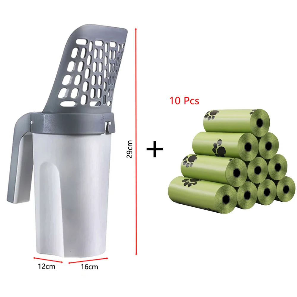 Cat Litter Scoop with Waste Bags – Self-Cleaning Litter Box Accessory