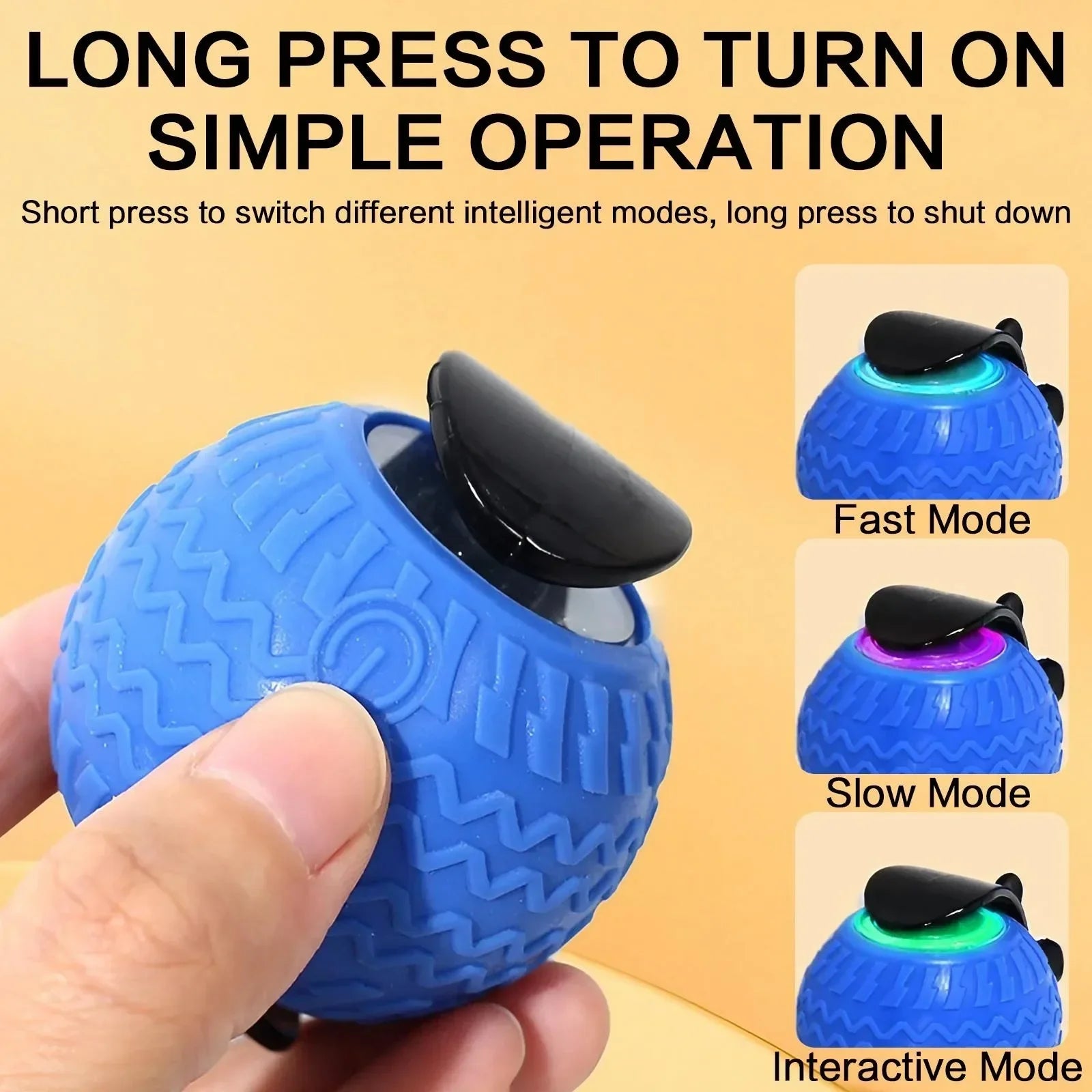 Smart Interactive Cat Ball Toy – Auto-Rolling LED with 3 Speed Modes