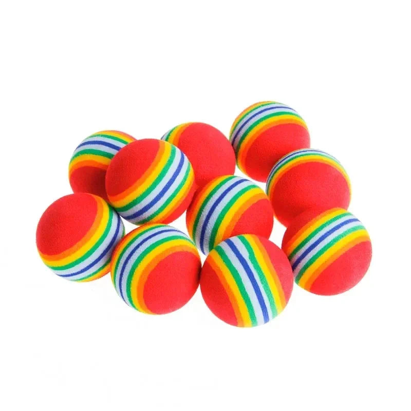 Rainbow Sponge Ball Toy for Cats & Dogs – Interactive Chew, Rattle & Scratch Play Balls