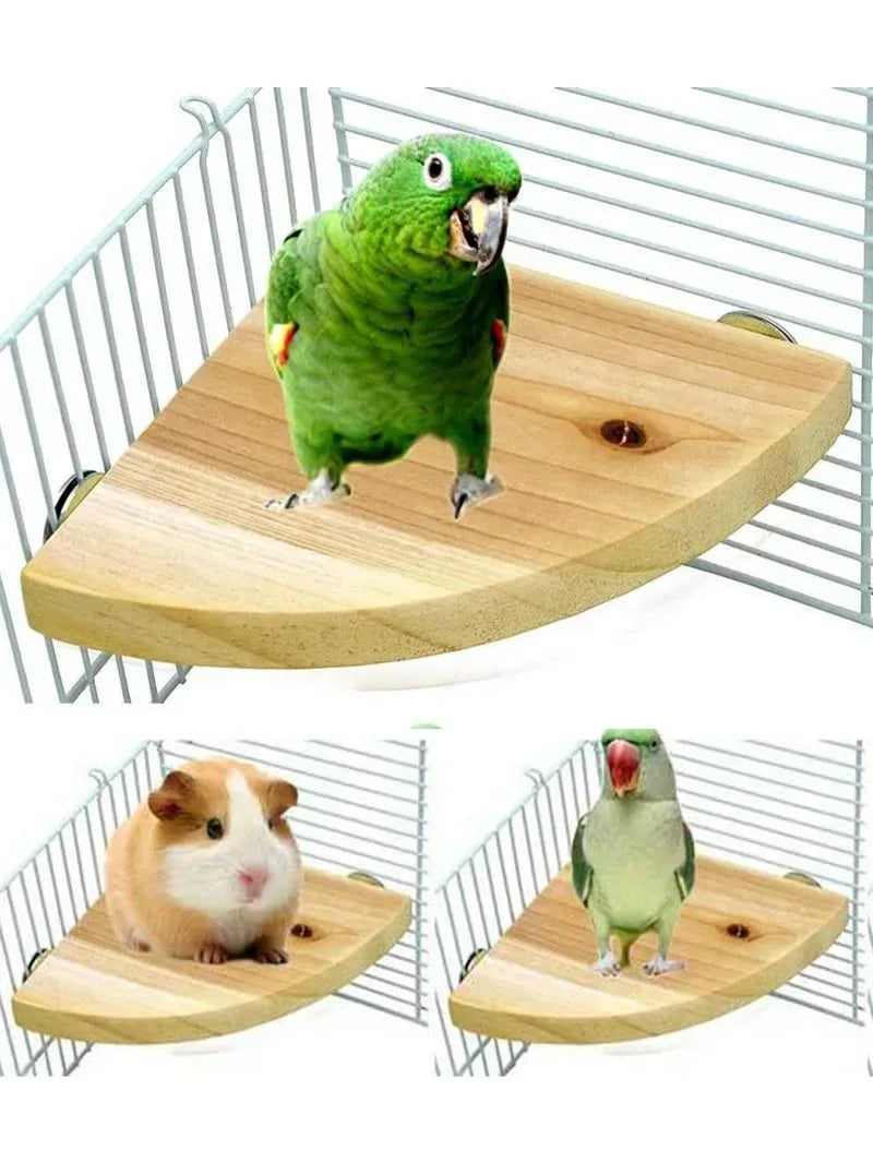 Natural Wood Bird Perch Stand – Multi-Size Platform for Parrots, Parakeets & Small Pets