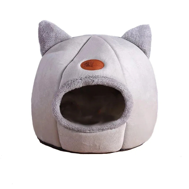 Cozy Cave Cat Bed – Removable Cushion, Breathable & Warm Pet House for Cats & Small Dogs
