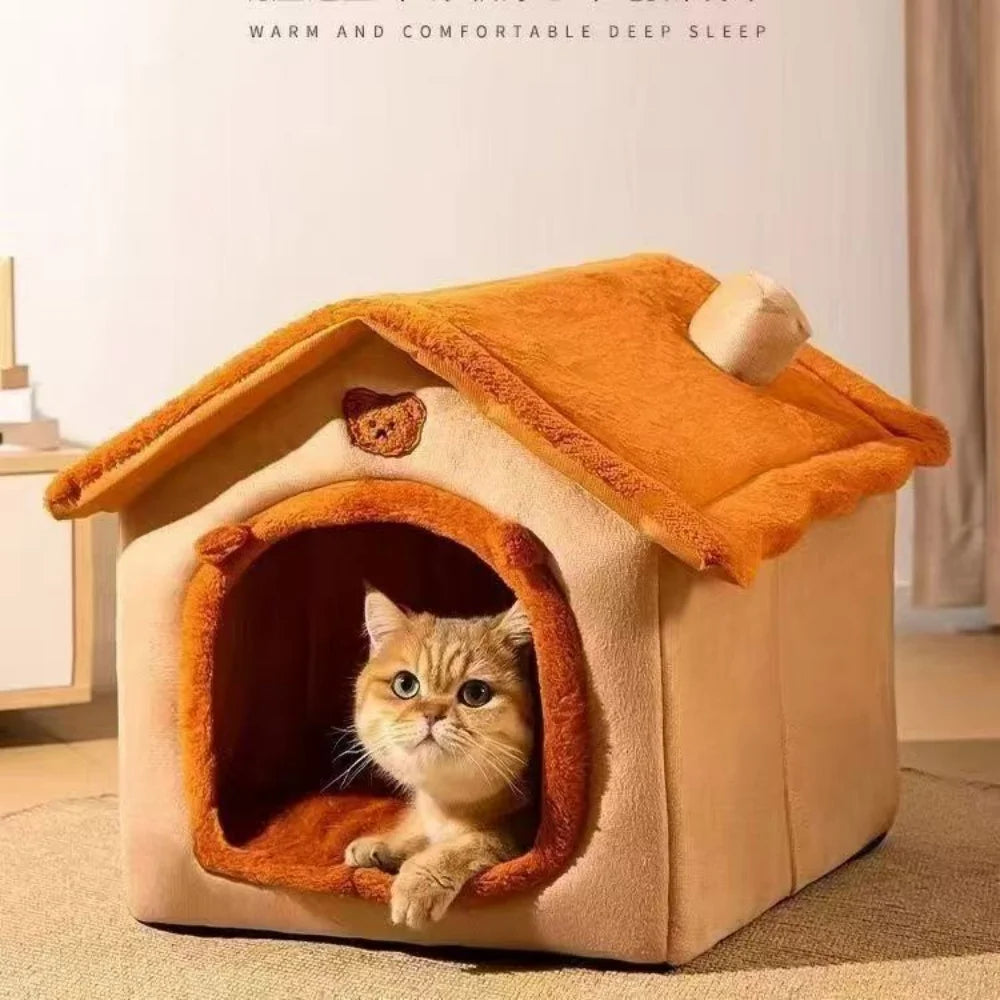 Cozy Pet House Bed – Removable & Washable | Dogs & Cats