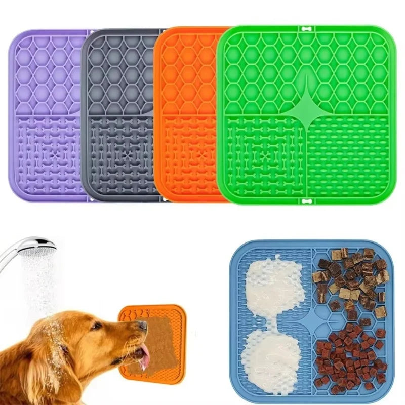 Silicone Pet Lick Mat – Slow Feeder & Distraction Pad for Dogs & Cats | 1 or 5 Pack