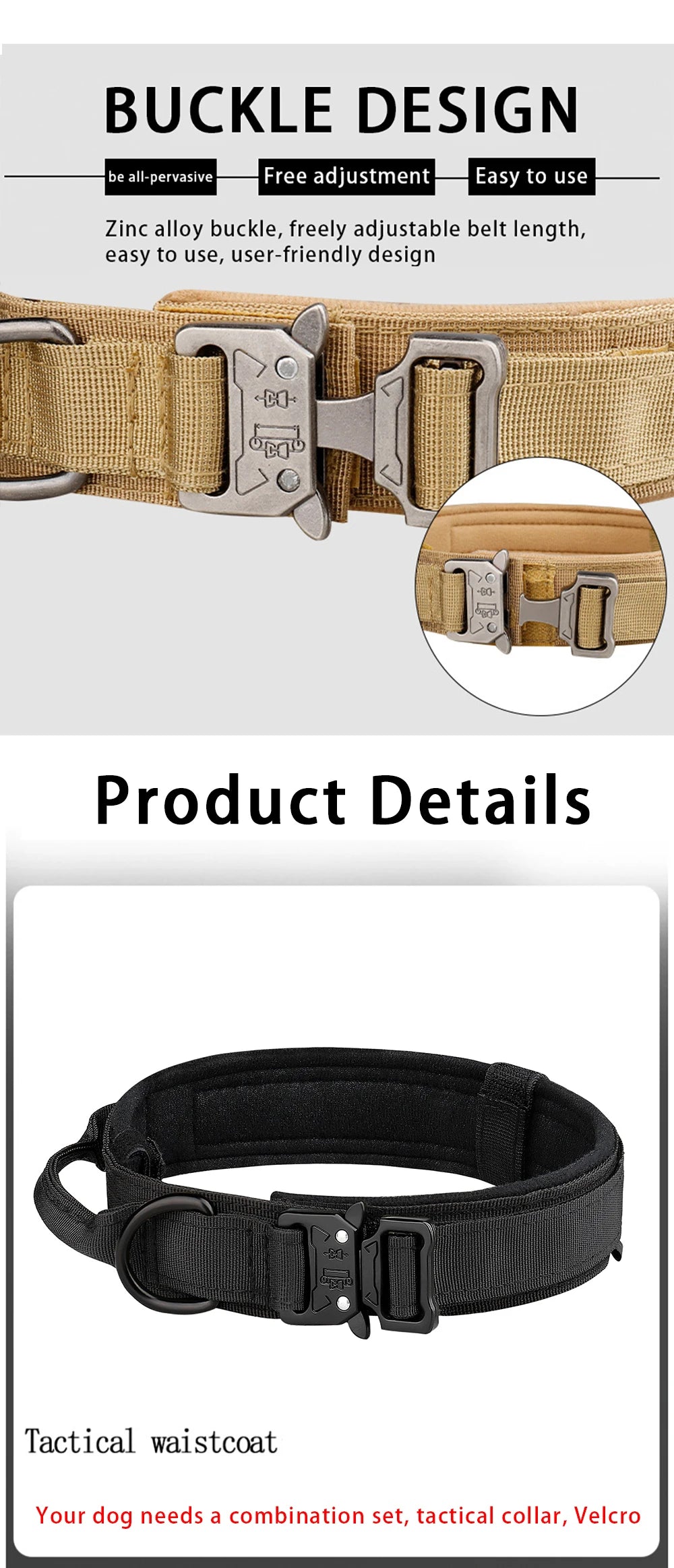 Tactical Dog Collar – Heavy-Duty Nylon with Metal Buckle | M, L, XL