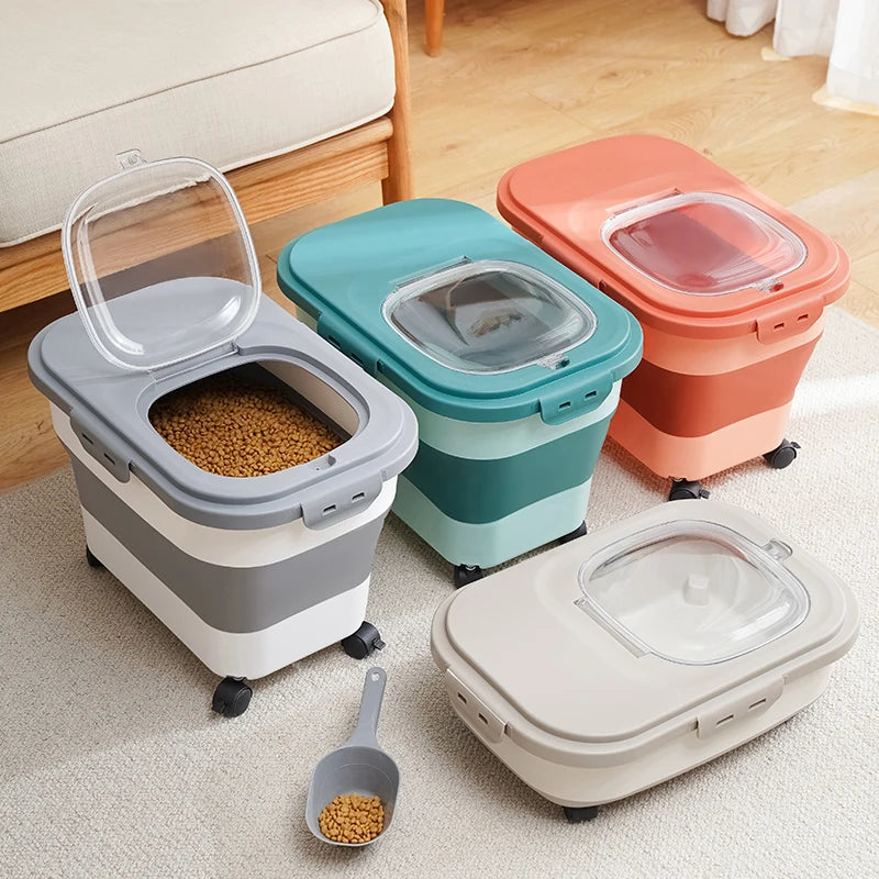 Collapsible Pet Food Storage Container – Airtight & Space-Saving (13 / 33 LB)