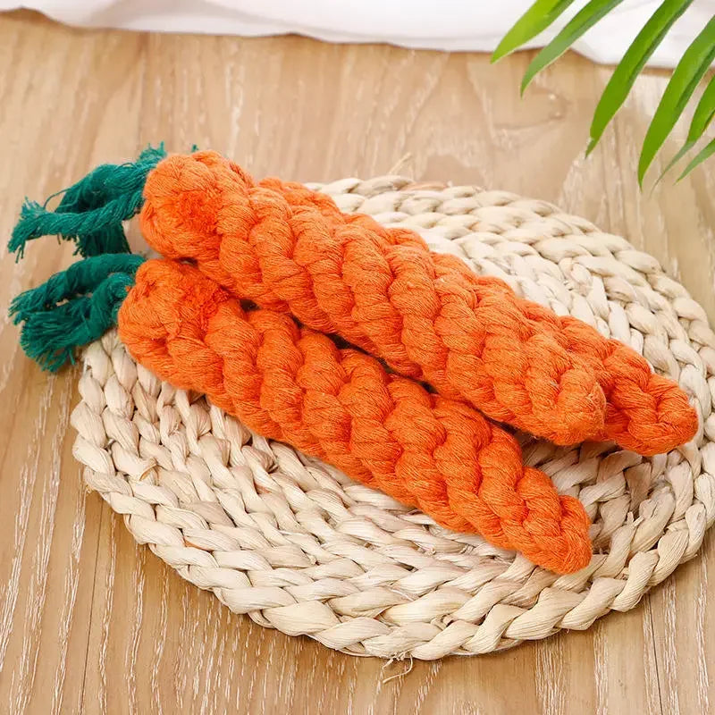 Cotton Rope Carrot Chew Toy for Dogs