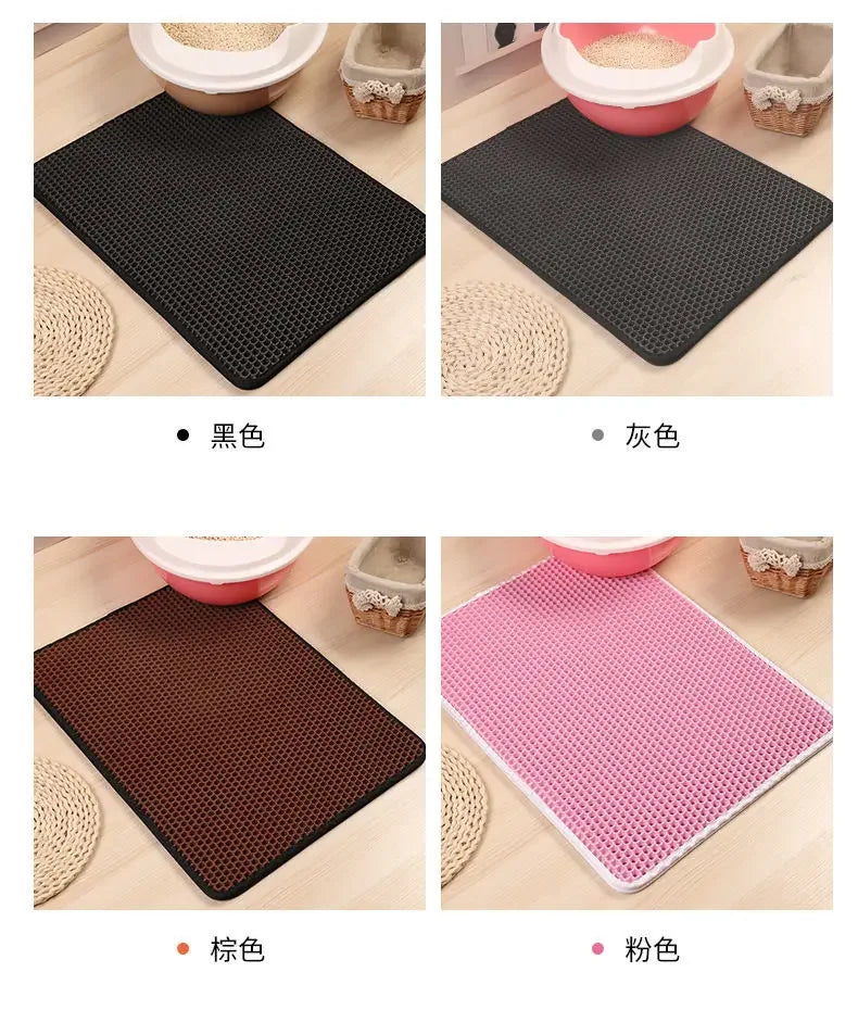 Double-Layer Waterproof Cat Litter Mat – Non-Slip, Washable & Easy to Clean