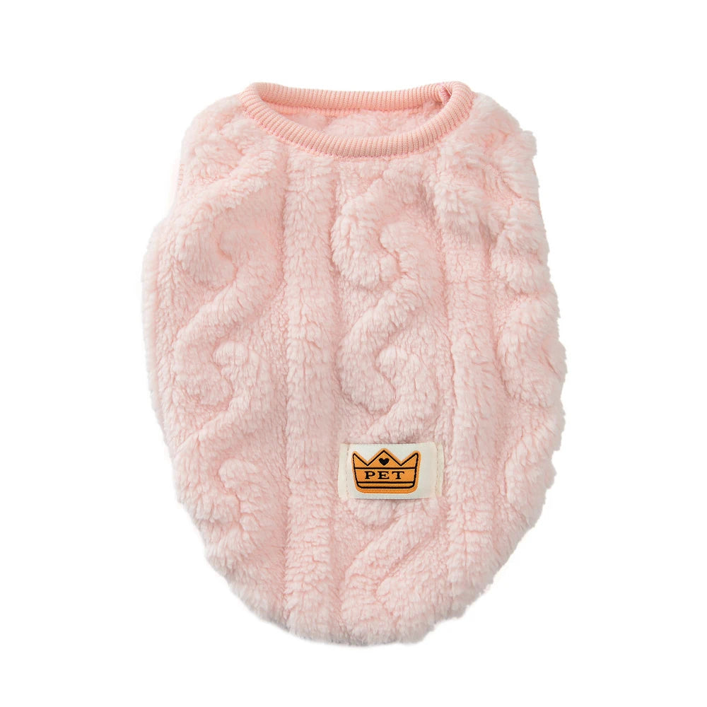 Soft Fleece Pet Sweater – Warm Autumn & Winter Vest for Small Dogs & Cats