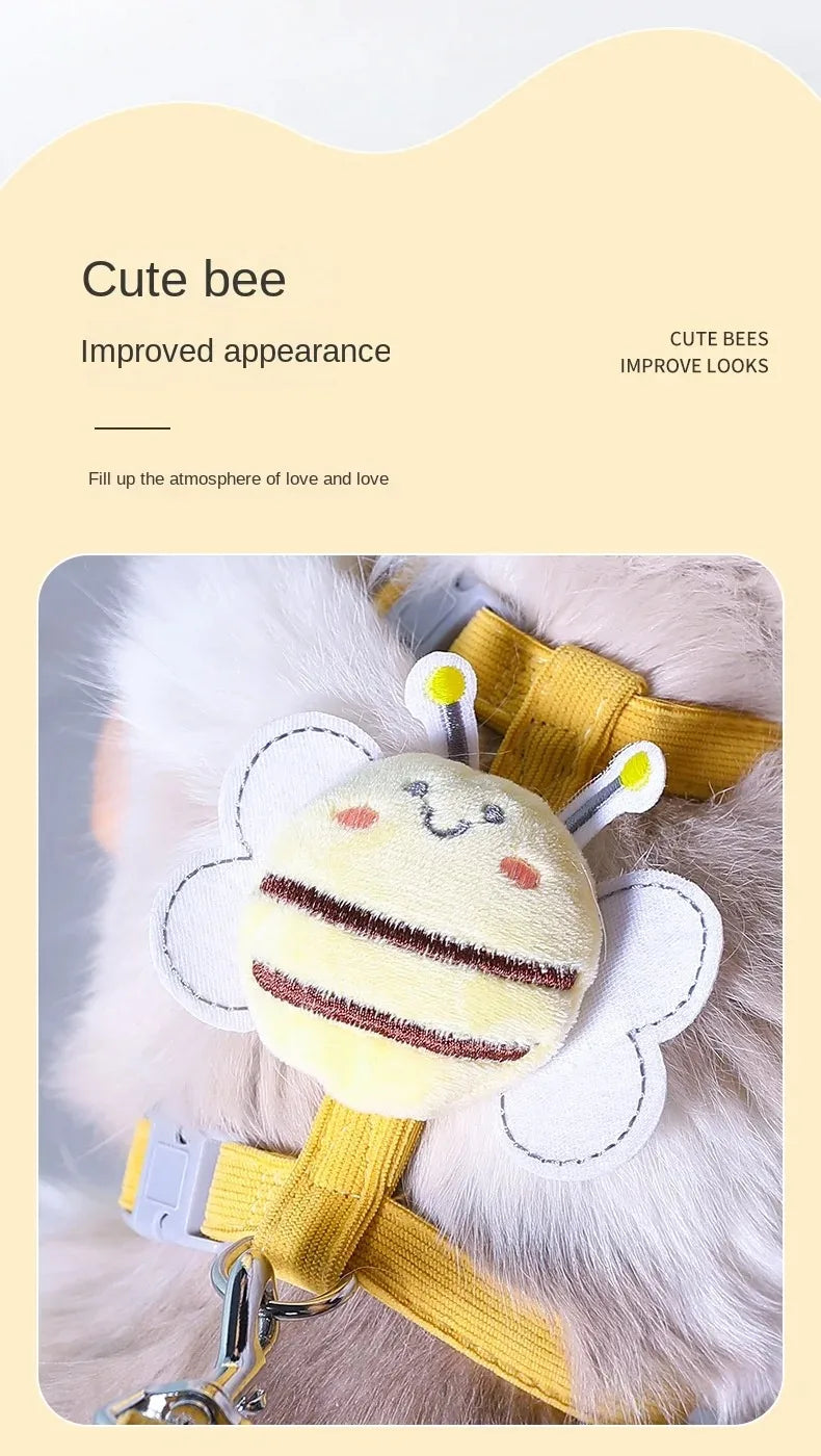 Bee-Themed Cat Harness & Leash Set – Adjustable Walking Vest for Small & Medium Cats