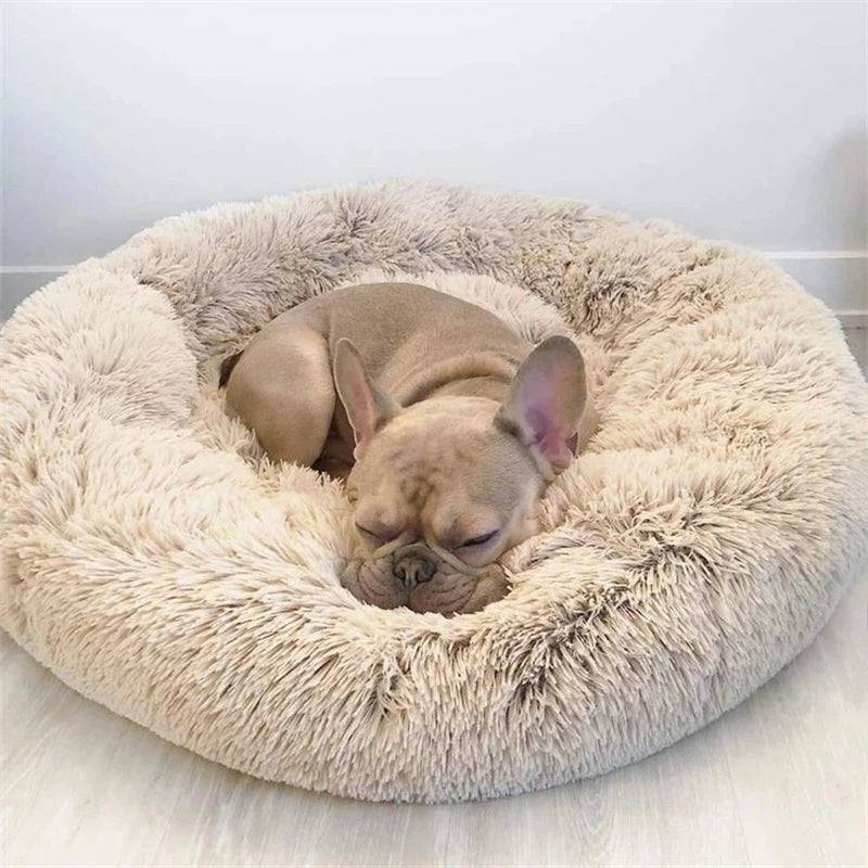 Cozy Round Pet Bed – Ultra-Soft Plush for Dogs & Cats (40–90 cm)