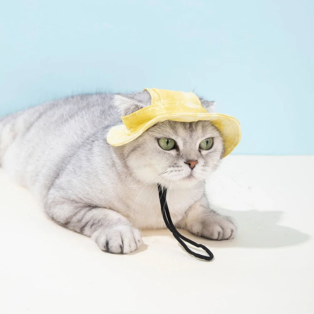 Adjustable Cotton Baseball Cap for Dogs & Cats – Sun Protection Pet Hat