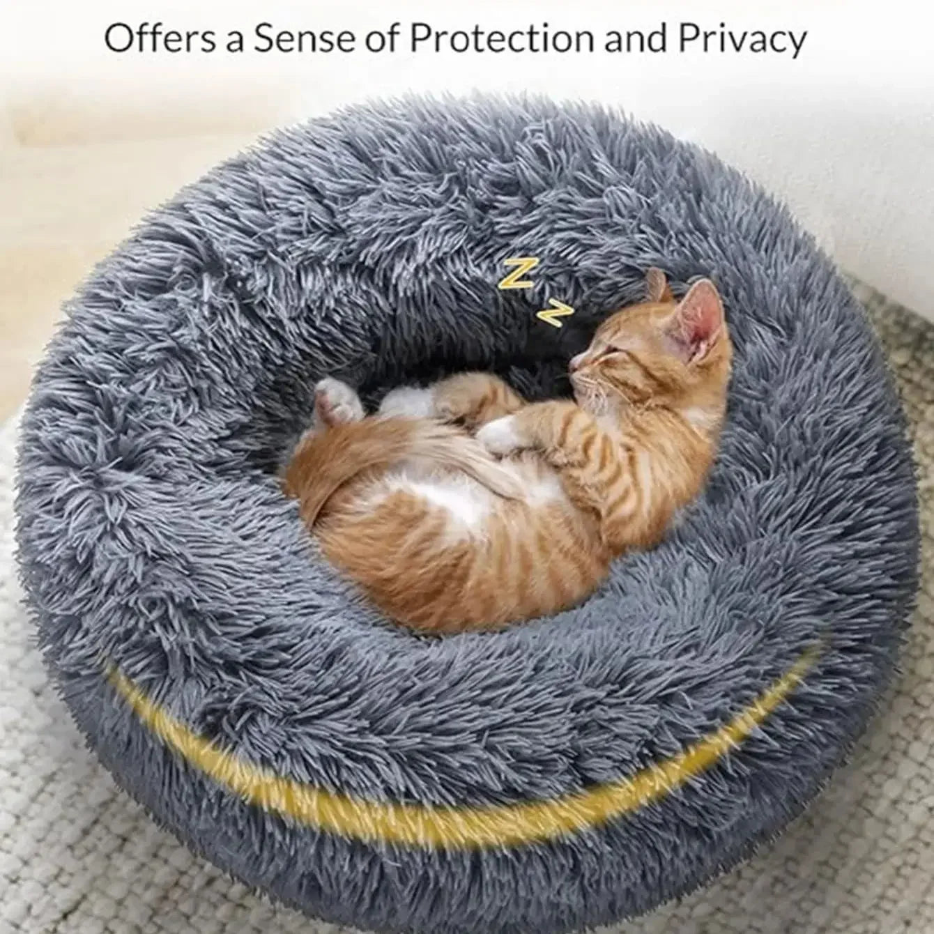 Cozy Round Pet Bed – Ultra-Soft Plush for Dogs & Cats (40–90 cm)
