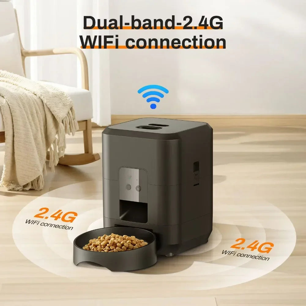 Smart 2L Automatic Pet Feeder with WiFi App Control – Timed & Portion-Controlled Food Dispenser for Cats & Dogs