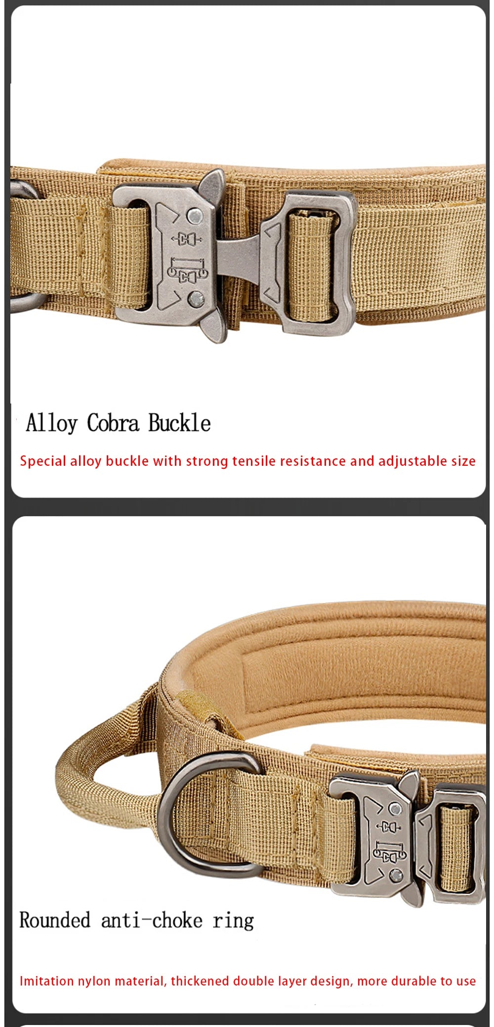 Tactical Dog Collar – Heavy-Duty Nylon with Metal Buckle | M, L, XL