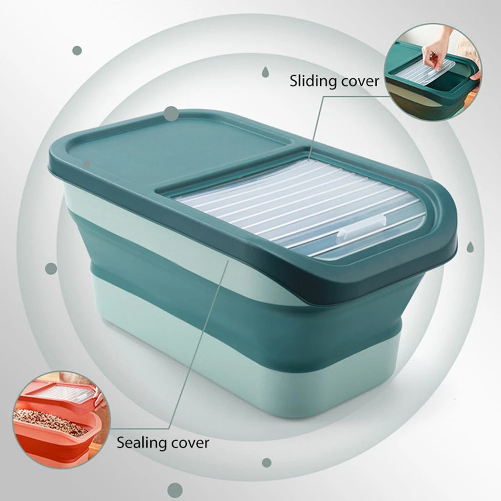 Collapsible Pet Food Storage Container – Airtight & Space-Saving (13 / 33 LB)