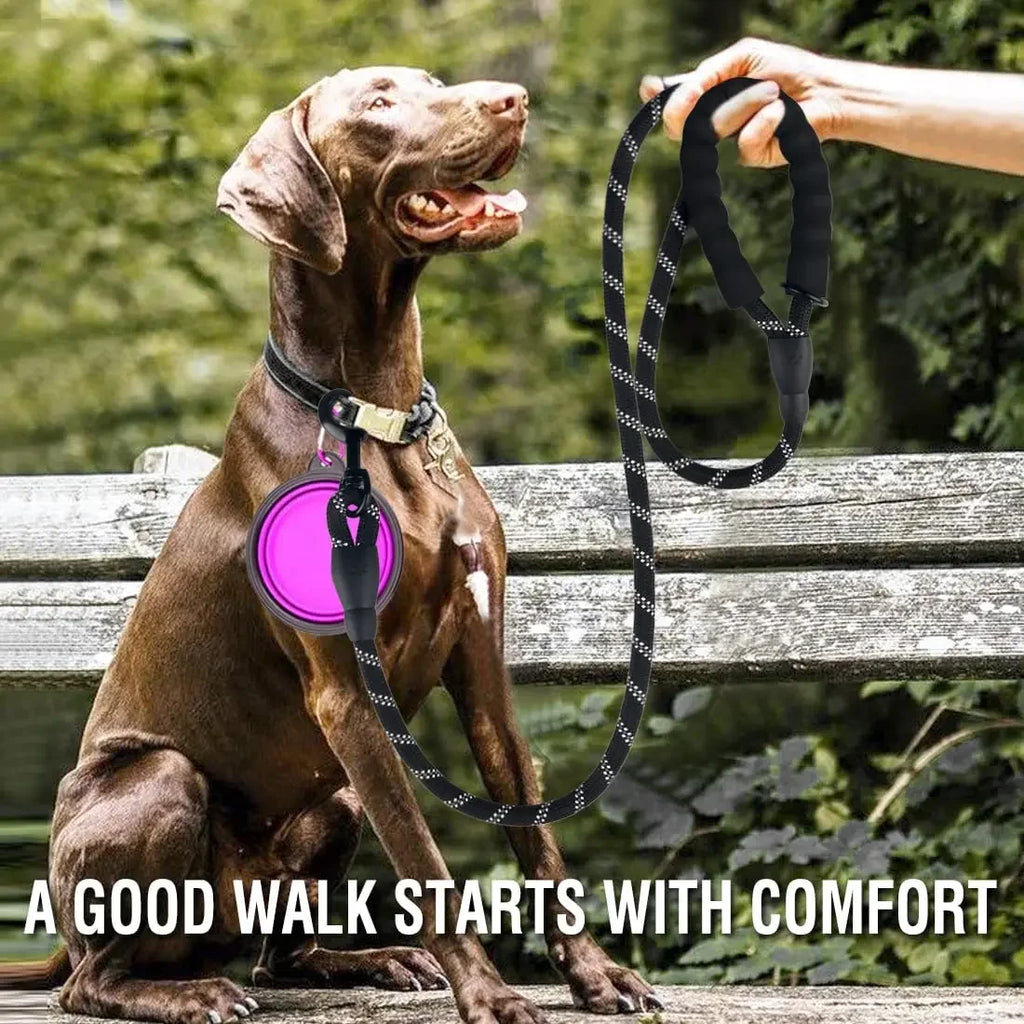 Reflective Nylon Dog Leash – Strong & Durable for All Dog Sizes