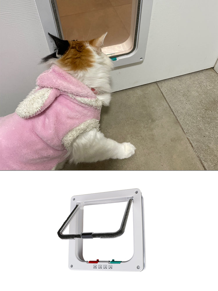 Pet Door with 4-Way Lock | ABS Plastic Cat & Dog Flap – M / L / XL